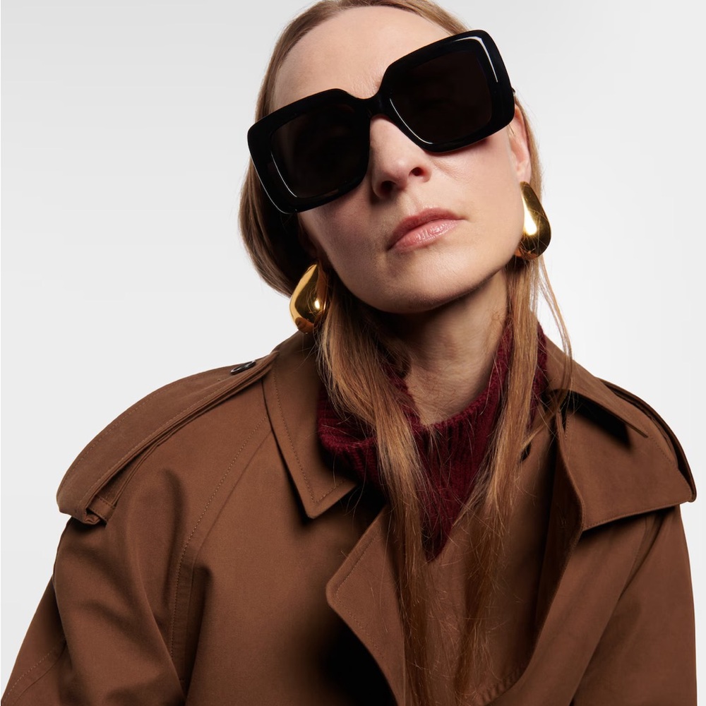 CELINE SQUARE acetate oversized chunky black SUNGLASSES